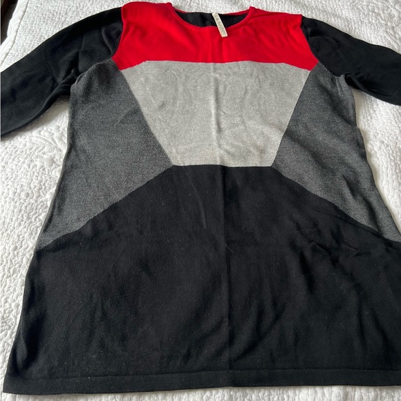 Leo & Nicole Sweaters - Leo & Nicole Red and Black Knit sweater